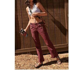 NWOT Free People Cascade Flares in Oxblood